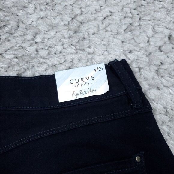 Curve Appeal Blue Dark Wash Stretch High Rise Flare Jeans Size 4 27 - Picture 3 of 8